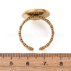 Flower 304 Stainless Steel Cuff Ring Components&nbsp;STAS-P454-05E-G