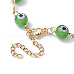 Lampwork Evil Eye Link Chain Bracelets&nbsp;BJEW-JB10045-05