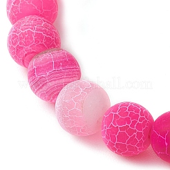 女性用天然風化瑪瑙ビーズストレッチブレスレット  フクシア  内径：2-1/8インチ（5.3cm）&nbsp;BJEW-JB11412-01