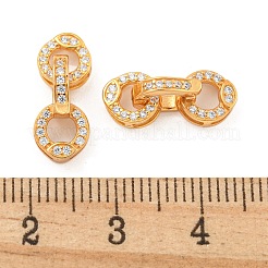 925 Sterling Silver Micro Pave Clear Cubic Zirconia Fold Over Clasps&nbsp;STER-U001-10G