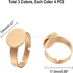 Adjustable 304 Stainless Steel Finger Rings Components&nbsp;STAS-UN0004-22