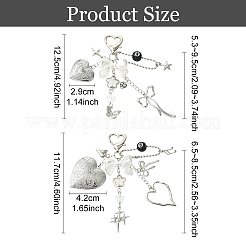 ABS Plastic Imitation Pearl & Acrylic & Alloy & 316 Stainless Steel Locket Pendant Decorations&nbsp;HJEW-YW00454-02