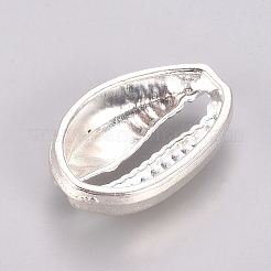 合金ビーズ  カウリーシェルシェイプ  銀色のメッキ  19.5x12.5x4.5mm&nbsp;PALLOY-CJC0001-20S