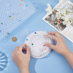 ポリエステルメッシュ生地  diy の花嫁ベール帽子魅惑的な  ホワイト  250~255mm  2m / pc&nbsp;OCOR-WH0100-03B