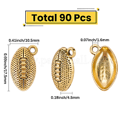チベット風アロイペンダント90個  ラグビーのチャーム  アンティークブロンズ  17.5x10.5x4.5mm  穴：1.6mm&nbsp;FIND-SC0023-15AB