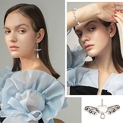 100Pcs Tibetan Style Alloy Heart with Wing Connector Charms&nbsp;TIBE-HY0001-02