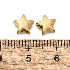 304ステンレススチールビーズ  イオンプレーティング（ip）  スター  18KGP本金メッキ  7.5x7.5x4.5mm  穴：2.5mm&nbsp;STAS-C128-01A-G