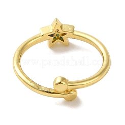 Rack Plating Brass Micro Pave Cubic Zirconia Cuff Rings&nbsp;RJEW-H228-05G-03
