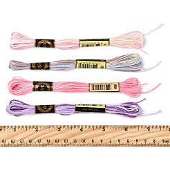 24 かせ 4 色 6 層ポリエステル刺繍糸  クロスステッチの糸  セグメント染め  ミックスカラー  0.5mm  約8.75ヤード（8m）/かせ  6 かせ/色&nbsp;OCOR-FS0001-06
