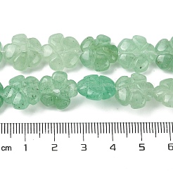 天然石グリーンアベンチュリンビーズ連売り  花  14x14x5.5mm  穴：1.2mm  約29個/連  14.80''（37.6センチメートル）&nbsp;G-H023-B13-01