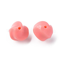 不透明なアクリルビーズ  ツイスト  ライトコーラル  14.5x14x14mm  穴：1.6mm  約390個/500g&nbsp;MACR-S373-139-A09
