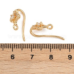 Brass Micro Pave Clear Cubic Zirconia Arch Earring Hooks&nbsp;KK-A274-07G