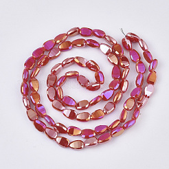 Electroplate Opaque Solid Color Glass Beads Strands&nbsp;EGLA-T020-02A