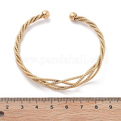 Brass Twisted Cuff Bangles&nbsp;BJEW-F482-02G
