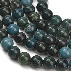 天然石モスアゲートビーズ連売り  スムーズなラウンド  8~8.5mm  穴：1mm  約47個/連  14.76~14.96''（37.5~38センチメートル）&nbsp;GG-CBA7BB7-A02-8mm