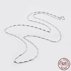Anti-Tarnish Rhodium Plated 925 Sterling Silver Chain Necklaces&nbsp;STER-F039-40cm-08P
