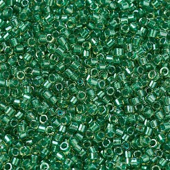 MIYUKIデリカビーズ  シリンダー  日本製シードビーズ  11/0  （db0916)輝くグリーンの裏地付きチャート  1.3x1.6mm  穴：0.8mm  約2000個/10g&nbsp;X-SEED-J020-DB0916