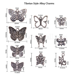 Tibetan Style Hollow Alloy Pendants&nbsp;TIBE-CJ0001-09