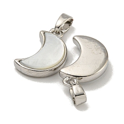 Rack Plating Brass Natural White Shell Pendants&nbsp;LS-KK-U025-06P-01