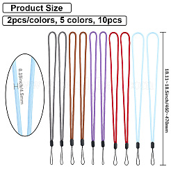 ポリエステル製携帯ストラップ10個  absのプラスチックパーツ  ミックスカラー  460~470x4.5mm  2個/カラー  5色&nbsp;HJEW-GF0001-67B
