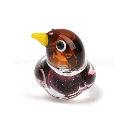 手作りのランプワークの鳥の置物  オフィスや自宅の装飾  ピンク  40x20x22mm&nbsp;GL-CBAE714-03