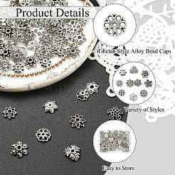 100Pcs 10 Styles Tibetan Style Alloy Bead Caps&nbsp;FIND-CJ0005-67
