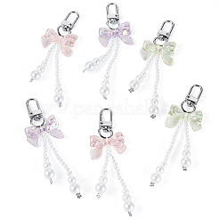 6Pcs 3 Colors ABS Plastic Imitation Pearl Pendant Decorations&nbsp;AJEW-TA0002-30