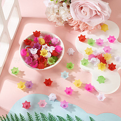 400Pcs 10 Colors Opaque Acrylic Bead Caps&nbsp;OACR-TA0004-16