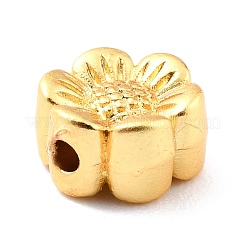 めっき合金ビーズラック  カドミウムフリー＆鉛フリー  長持ちメッキ  花  マットゴールドカラー  8.5x8x5mm  穴：1.5mm&nbsp;PALLOY-Z013-24MG-RS