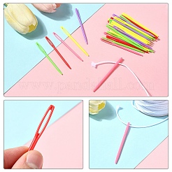 子プラスチックニット針縫製編みクロスステッチ  ミックスカラー  71x4x3mm  穴：17x2mm  40個/セット&nbsp;TOOL-YW0001-78A