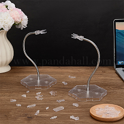 六角形のベースを備えた調整可能なプラスチック組み立て式アクションフィギュアディスプレイホルダー  透明  13x15x28.5cm&nbsp;DIY-WH0043-157B