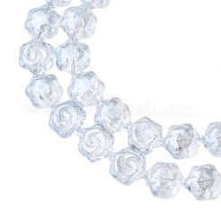 電気メッキガラスビーズセット  パール光沢メッキ  花  透明  16x14.5x7.5mm  穴：1mm  約40個/連  24.80インチ（63cm）&nbsp;EGLA-N008-018-C01