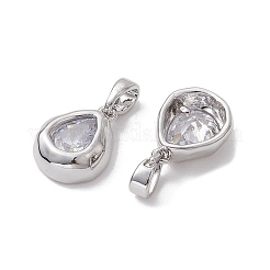Brass Micro Pave Clear Cubic Zirconia Charms&nbsp;KK-K360-14P