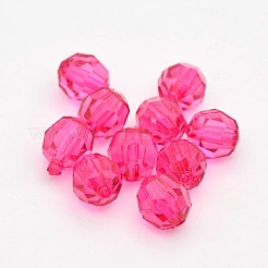 多面カット透明なアクリルラウンドビーズ  ミックスカラー  8mm  穴：1.5~2mm  約1800個/500g&nbsp;DB8MM-M