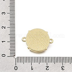 Virgin Mary Theme Brass Micro Pave Clear Cubic Zirconia Connector Charms&nbsp;CU-CBAF50C-05B-G01