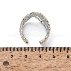 304 Stainless Steel Multi Layer Cuff Open Rings for Women&nbsp;RJEW-A095-04PG