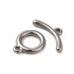 変色しない304ステンレススチールのトグル留め具  リング  ステンレス鋼色  14x11.5x2mm  穴：2mm  バー：18.8x8x2mm&nbsp;STAS-Q324-08P