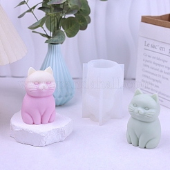 猫の香りのキャンドル 食品グレードのシリコン型  キャンドル作りの型  アロマセラピーキャンドルモールド  ホワイト  7.5x6.7x10.6cm  内径：5.5x5.5x9のCM&nbsp;PW-WG68217-01