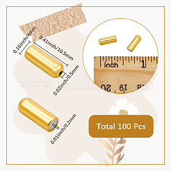 真鍮製ブローチパーツ100個。  ピンキャップ  内部のゴムと  片穴  ゴールドカラー  10.5x4mm  半分穴：0.5mm&nbsp;MAK-SC0001-45