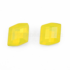 K9ガラスラインストーンカボション  尖ったバック＆バックメッキ  多面カット  平行四辺形  黄水晶  12x10.5x5.5mm&nbsp;MRMJ-N029-25-01