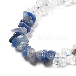 Natural Quartz Crystal & Blue Aventurine(Dyed & Heated) Beads Strands&nbsp;G-L610-A28-01