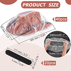 PEプラスチック使い捨てシートカバー  EV用帽子サイズリデューサーフォーム付き縮小テープ  ミックスカラー  305x45x3mm  10個/袋  2袋&nbsp;AJEW-WR0003-17