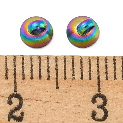 304ステンレススチールビーズキャップペンダントベイル  グローブガラスバブルカバーペンダント用  虹色  4mm  穴：1.50mm&nbsp;STAS-G224-24M-06
