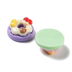 不透明樹脂模造食品デコデンカボション  ドーナツ  ミックスカラー  19.5x8mm&nbsp;RESI-G084-05