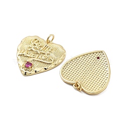 Brass Micro Pave Cubic Zirconia Pendants&nbsp;KK-Q006-24G