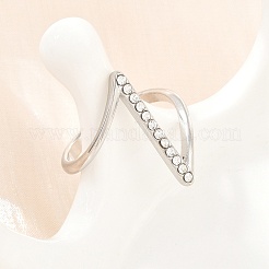 304 Stainless Steel Rhinestone Finger Rings for Women&nbsp;SA-CBA45D5-28B-P