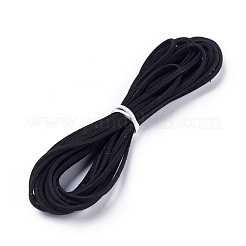 フラットスエード調コード  フェイクレース  ブラック  2.5x2mm  1m/連について&nbsp;LW-WH0005-07