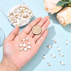 100Pcs 2 Styles AB Color Plated Natural Freshwater Shell Connector Charms&nbsp;PALLOY-YW00119