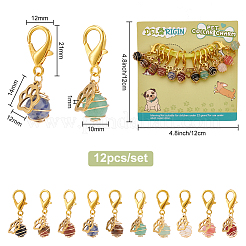 Gemstone Spiral Cage Pendant Decorations&nbsp;HJEW-PH01622
