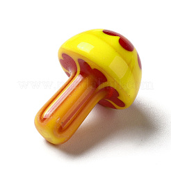 手作りのミルフィオーリガラスのディスプレイ装飾  キノコ  ミックスカラー  20~20.5x14~15mm&nbsp;LAMP-A066-01